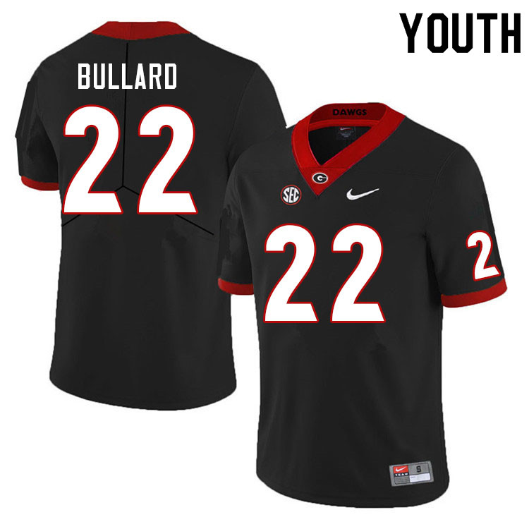 Youth #22 Javon Bullard Georgia Bulldogs College Football Jerseys Sale-Black
